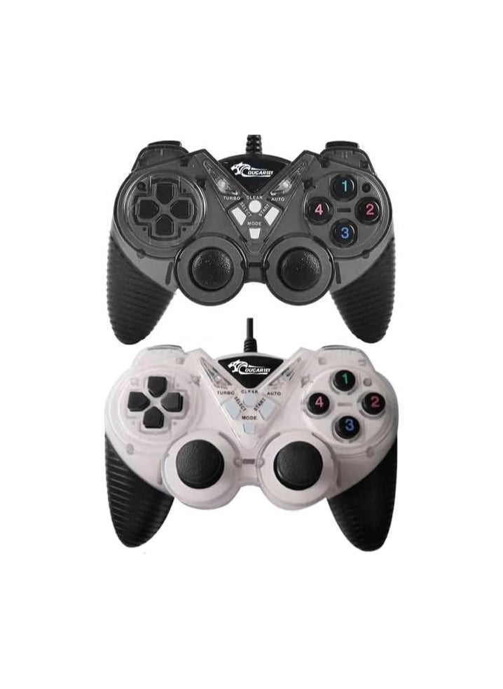Cougar COUGAR-EGY (9082) USB Wired Double Gamepad Turbo Controller with Vibration Function For PC or Laptop, 1.5 Meter (BLACK&WHITE)  - Image 2