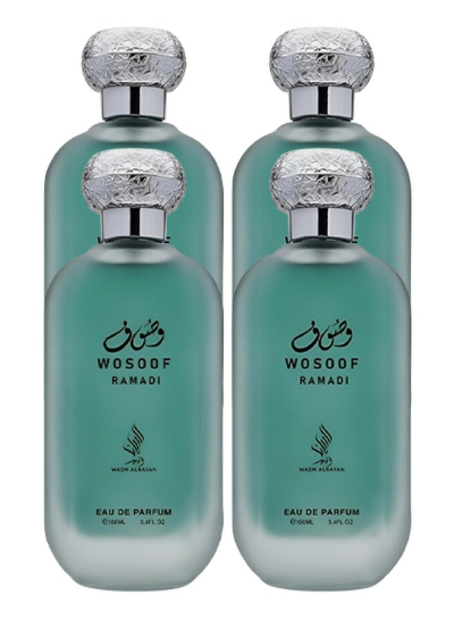 Alrayan 4 Pieces Wosoof Ramadi Wasm Al Rayan Perfume For Unisex 100ml EDP - Image 1