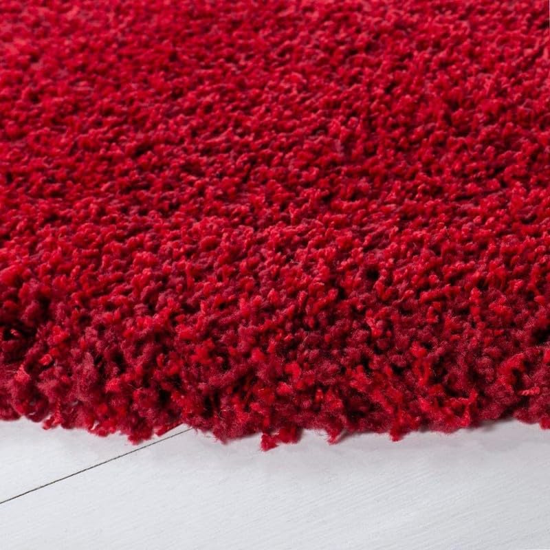 Tranquil Polyester Fluffy Fur Rug Shaggy Modern Carpet for Living Room, Bedroom, Guest Room, Kids Room (1.5x4 Feet, Red) - Image 2