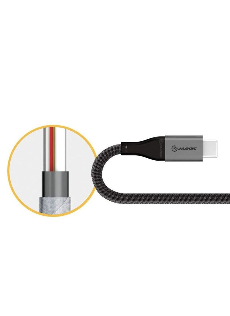 ألوجيك ألوجيك كابل Super Ultra USB 2.0 USB-C إلى USB-A 3A / 480Mbps 1.5m رمادي فلكي  - Image 2