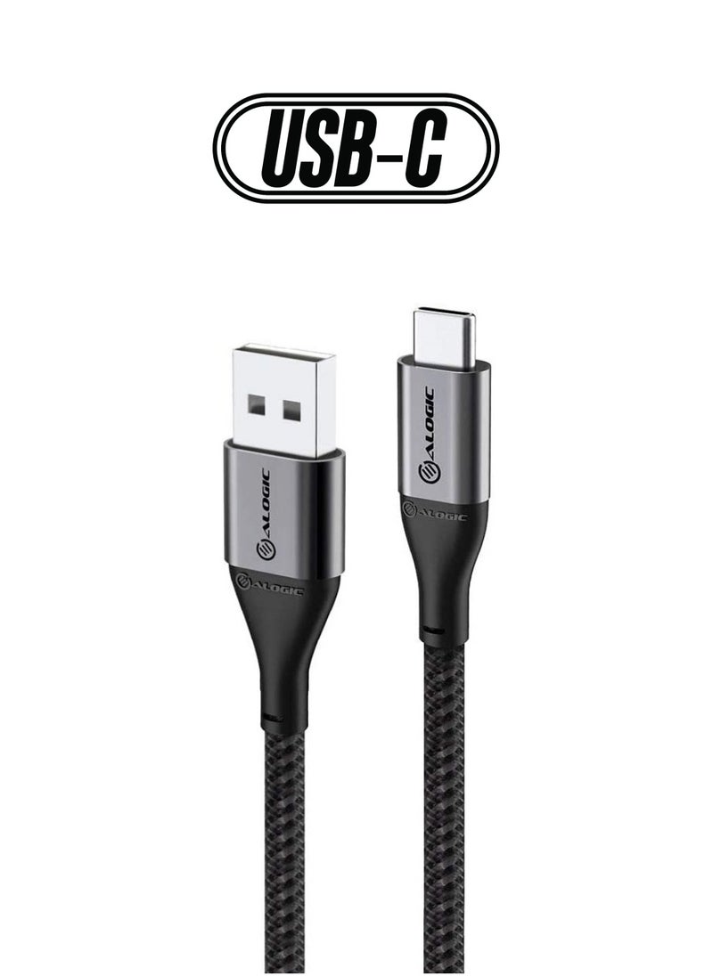 ألوجيك ألوجيك كابل Super Ultra USB 2.0 USB-C إلى USB-A 3A / 480Mbps 1.5m رمادي فلكي  - Image 1