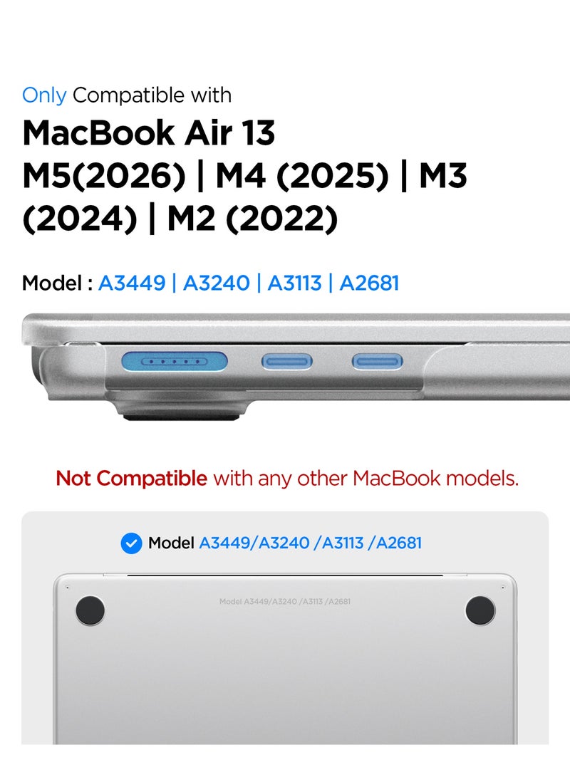 Spigen Air Skin for MacBook Air 13 inch case M5/M4/M3/M2 2026/2025-2022 Ultra Slim Thin cover Translucent Matte Protective Shell 13.6 inch A3449, A3240, A3113, A2681 - Frost Clear - Image 2