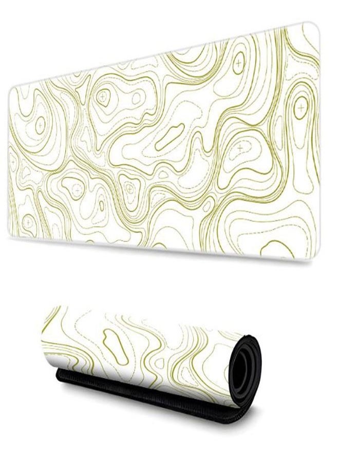 Arabest - Large Gaming Mouse Pad with Stitched Edges, Minimalist Topographic Map Desk Mat, Extended XL Mousepad with Anti-Slip Base, Cool Desk Pad for Keyboard and Mouse - Image 1
