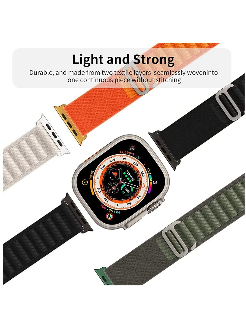 DUSALA Strap for Apple Watch Ultra Strap 42mm 44mm 45mm Alpine Loop Nylon Replacement Bands with Adjustable Sport Titanium G-hook Braided Straps for iWatch Ultra Series 8 7 SE 6 5 4 3 2 1 - BLACK - Image 3
