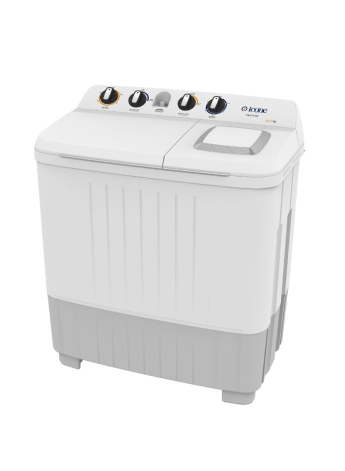 آيكون غسالة ايكون بتوأم الحوض سعة 10 كجم - نموذج WMTT1000، تصميم بلاستيك مقاوم للصدأ، غطاء علوي شفاف، لوحة تحكم خلفية عالية، موفرة للطاقة والمياه - Image 3