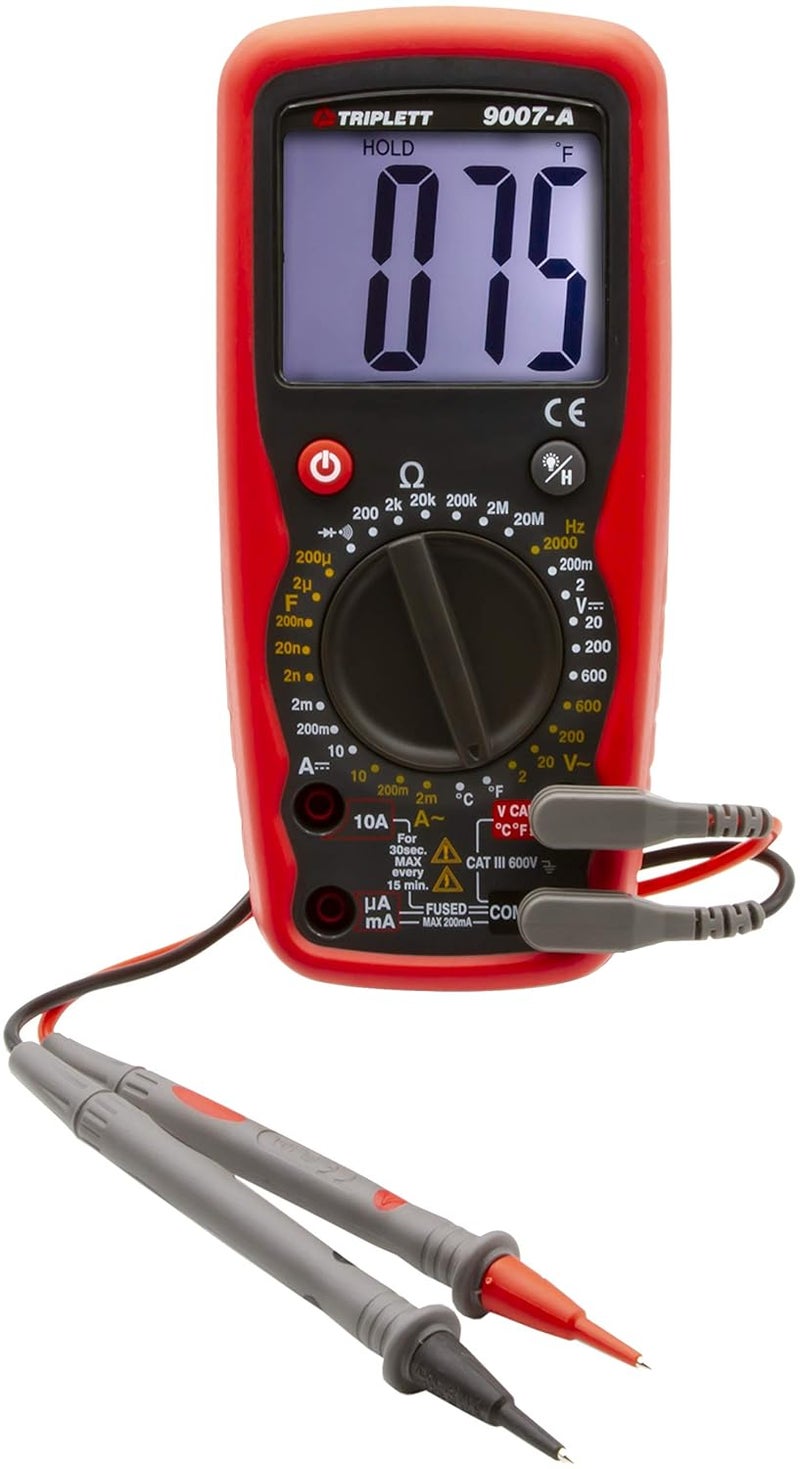 Triplett 9007A High Performance 2000 Count Digital Multimeter  ACDC Voltage ACDC Current Resistance Continuity Diode Test plus Temperature Frequency and Capacitance - Image 2