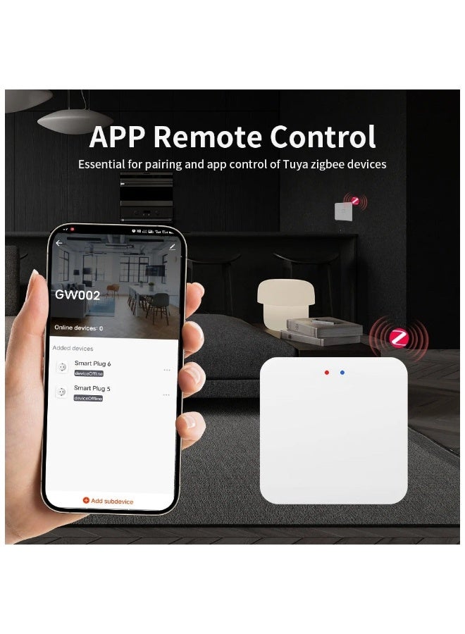 UanTii Smart ZigBee Hub Tuya Zigbee 3.0 Wireless Gateway Bridge for App and Voice Control, Tuya Smart Home Hub, Works with Alexa Google,works with Home Assistant - Image 2