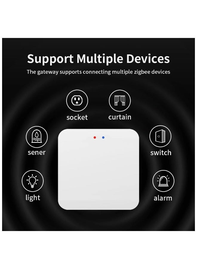 UanTii Smart ZigBee Hub Tuya Zigbee 3.0 Wireless Gateway Bridge for App and Voice Control, Tuya Smart Home Hub, Works with Alexa Google,works with Home Assistant - Image 3