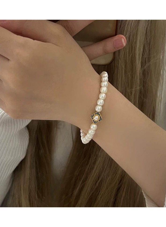 Goolsky French Irregular Pearl Bracelet for Women – Dainty Gold Chain Minimalist Jewelry, Irregular Pearls Gold Chain Anti-Tarnish, Daily Wear Gifting (Eid/Birthdays) Friends - Image 1