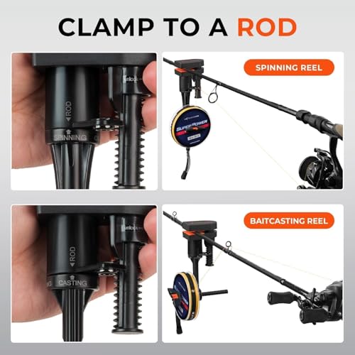KastKing TrueWind ClampOn Fishing Line Spooler Portable Fishing Reel Spooler for Spinning Baitcasting Reels No Line Twist Adjustable Tension Builtin Line Cutter - Image 3
