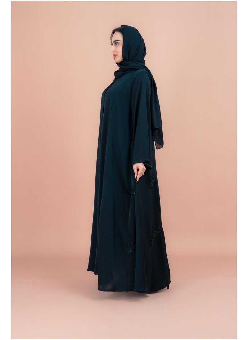 اكسا عباية كلاسيكية مع تطريز يدوي رائع  - Image 4