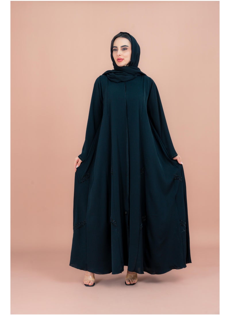 اكسا عباية كلاسيكية مع تطريز يدوي رائع  - Image 5
