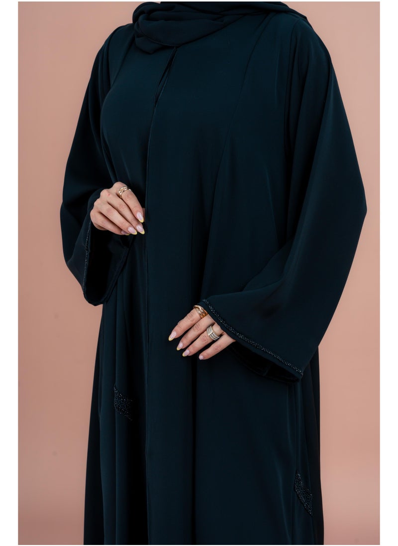 اكسا عباية كلاسيكية مع تطريز يدوي رائع  - Image 2