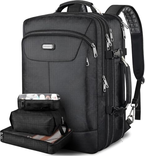 JCDOBEST Carry on Backpack Extra Large 50L Airline Approved TSA Travel Backpacks with 3 Packing Cubes for Women Men Super Large Heavy Expandable Overnight Luggage Daypack Business Backpack - Image 1