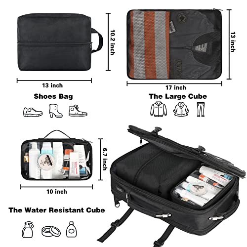 JCDOBEST Carry on Backpack Extra Large 50L Airline Approved TSA Travel Backpacks with 3 Packing Cubes for Women Men Super Large Heavy Expandable Overnight Luggage Daypack Business Backpack - Image 3