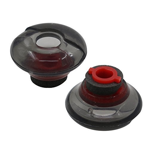 ALXCD Gel Eartips for Voyager 5200 Headset, S/M/L 3 Pcs Soft Gel Ear Tips & 3 Pcs Foam Cover Tips, Fit for Headset Voyager 5200 (Black/Red-SML) - Image 2