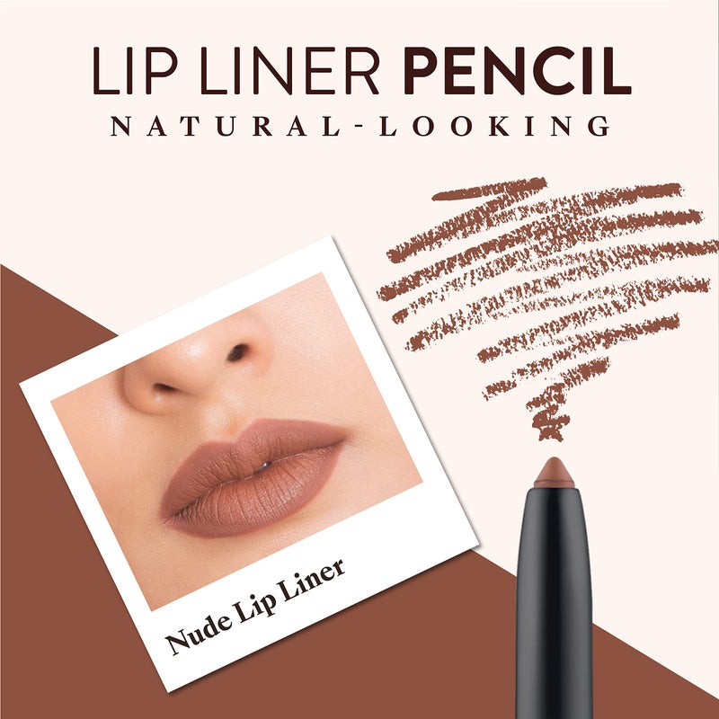Mented Cosmetics Lip Liner for Women, Dark Brown Lipliner Lip Pencil, Waterproof Lipliner, Vegan + Cruelty Free Makeup, Nude - Image 4