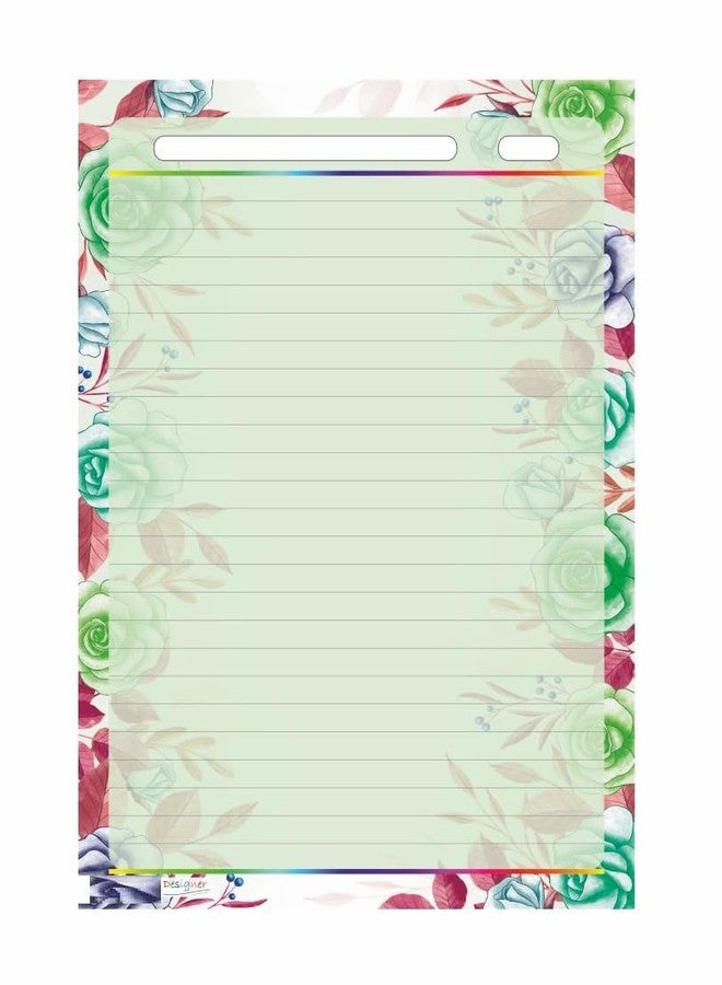 FIRST CLICK® A4 Designer Sheets for Project 140 GSM One Side Ruled Multipurpose Colored Art & Craft Sheets for Scrapbooking, Projects, School Art Work, Shikishi, Letter Writing Pack of 40, D/12 - Image 3