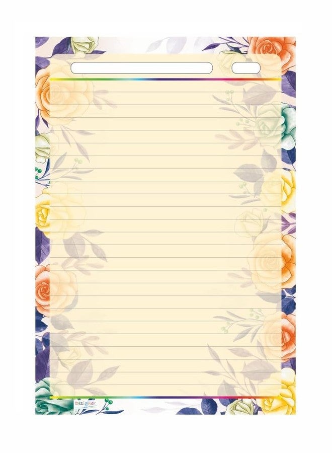 FIRST CLICK® A4 Designer Sheets for Project 140 GSM One Side Ruled Multipurpose Colored Art & Craft Sheets for Scrapbooking, Projects, School Art Work, Shikishi, Letter Writing Pack of 40, D/12 - Image 2