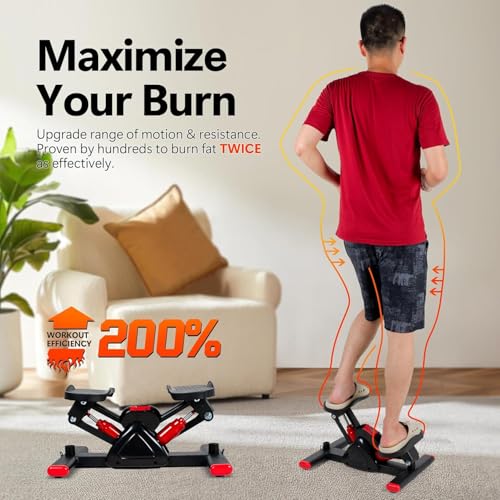 EMNDR Hydraulic Mini Stepper 2.0 for Exercise - 150kg/330 lbs Load Capacity | Compact Stair Stepper Machine with LCD Display & Resistance Bands | Cardio, Weight Loss & Home Workout (Stepper 2.0) - Image 3