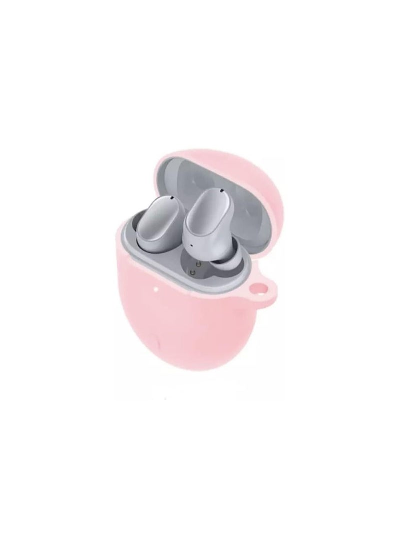 Generic - Soft silicone earphone protective shell cover with hook headset accessories for xiaomi mi buds 3 pro/redmi airdots 3 pro (pink) - Image 1