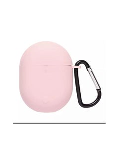 Soft silicone earphone protective shell cover with hook headset accessories for xiaomi mi buds 3 pro/redmi airdots 3 pro (pink)