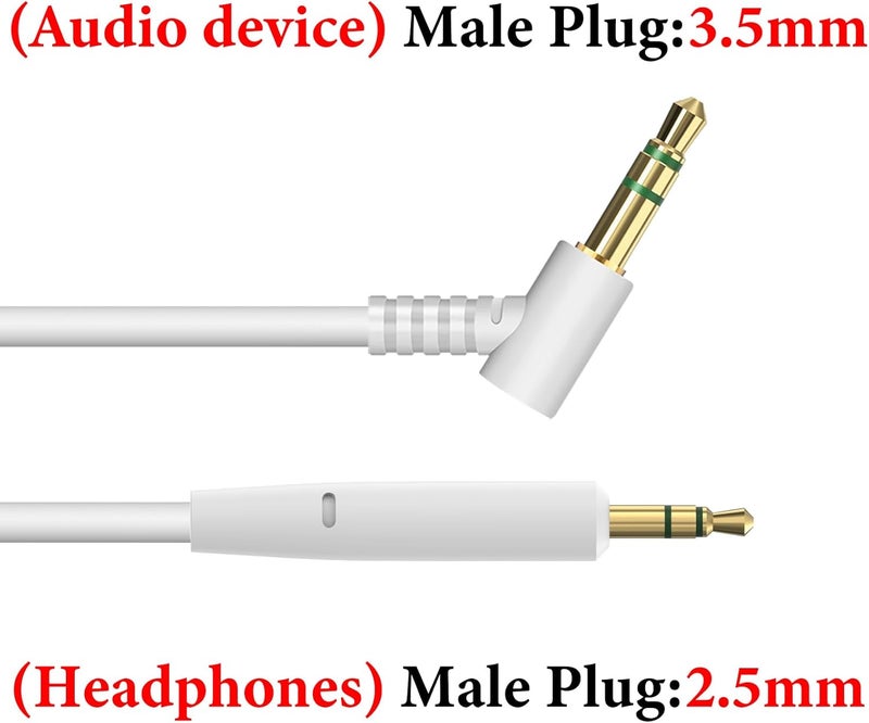 جيكريا كابل صوتي من متوافق مع سماعات JBL Tune 770NC، 760NC، 750BTNC، 700BT، 710BT، 660NC، 600BTNC، Live 650BTNC، 500BT، 460NC، 400BT، وكابل Tour One M2. كابل استبدال لمنفذ الصوت (AUX) بقياس 2.5 مم، طوله 4 أقدام (1.2 متر). - Image 3