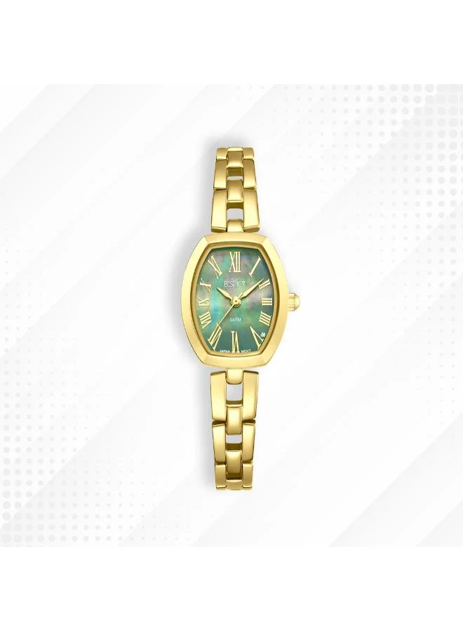 ECSTACY Green Women's 304 solid stainless steel Analog Watch E25512-GBGG - 20.5 mm for Women | Best Price UAE