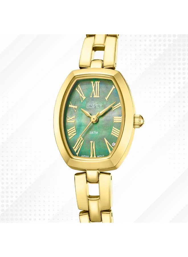 ECSTACY Green Women's 304 solid stainless steel Analog Watch E25512-GBGG - 20.5 mm for Women | Best Price UAE