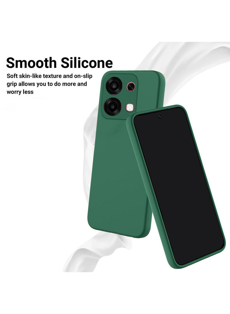 دبليو تيك غطاء حماية من السيليكون السائل الناعم لهاتف Oppo A6 Pro 5G 2025 (MCRPSN) - أخضر داكن - Image 4