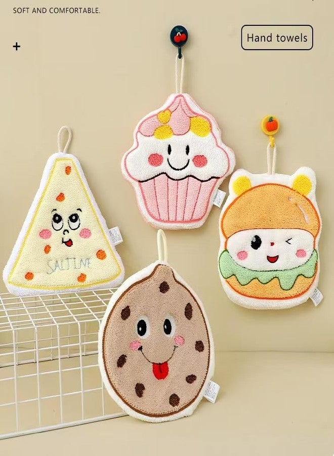 WeCoola Decorative Hand Towels with Hanging Loop with Cute Food Designs, 4-Pack, 100% Cotton, Soft and Highly Absorbent - Image 2