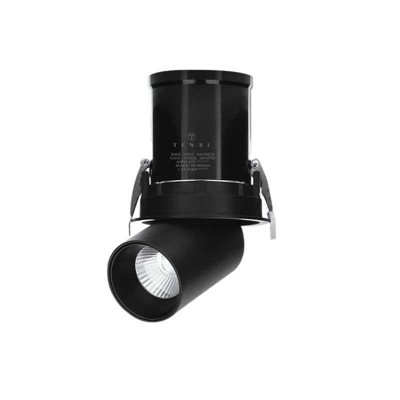 TENET 12W Adjustable Recessed LED COB Spotlight for Wall Ceiling Neutral White Light Black Body Single Head Adjustable Angle Wall Lamp for Living Room Home Office Commercial Use Pro Pullout - Image 1