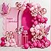 Netnology Pink Butterfly Balloon Arch Garland Kit 112pcs Pastel Pink Rose Gold Balloons with 2pcs Butterfly Foil Balloons for Birthday Party Decorations Baby Shower Decorations for Girls - Image 3