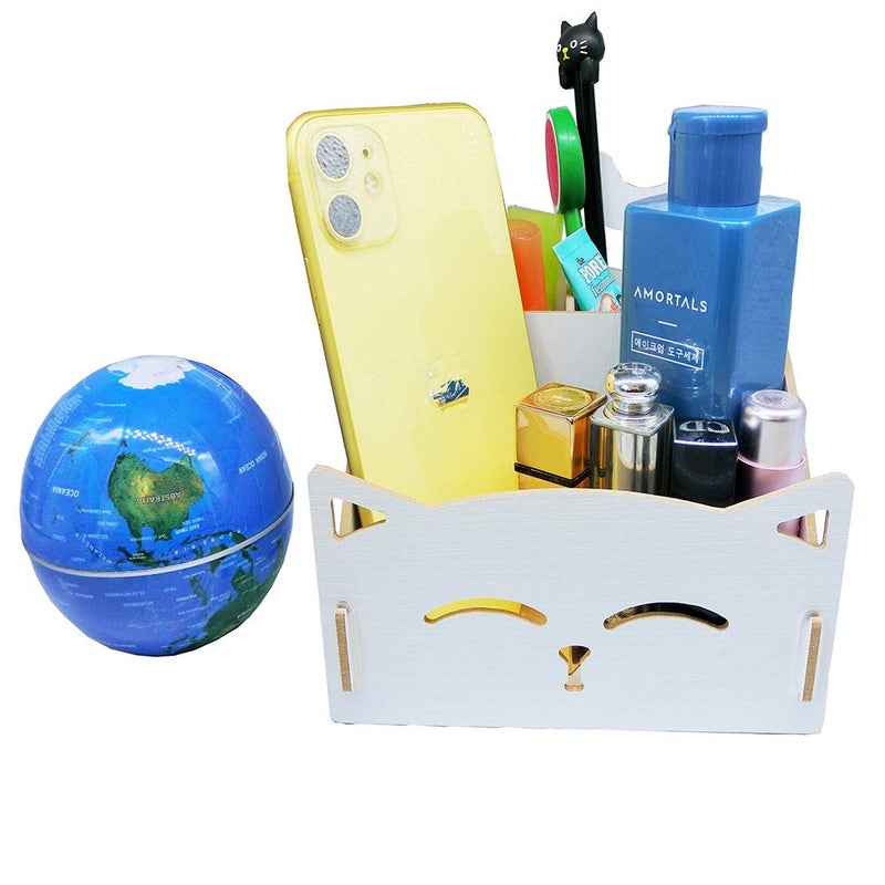 Artkingdome Exquisite DIY Artwork Cat Folding Collection Pen Pencil Holder Cosmetic Organizer Desk Storage Sorter White - Image 2