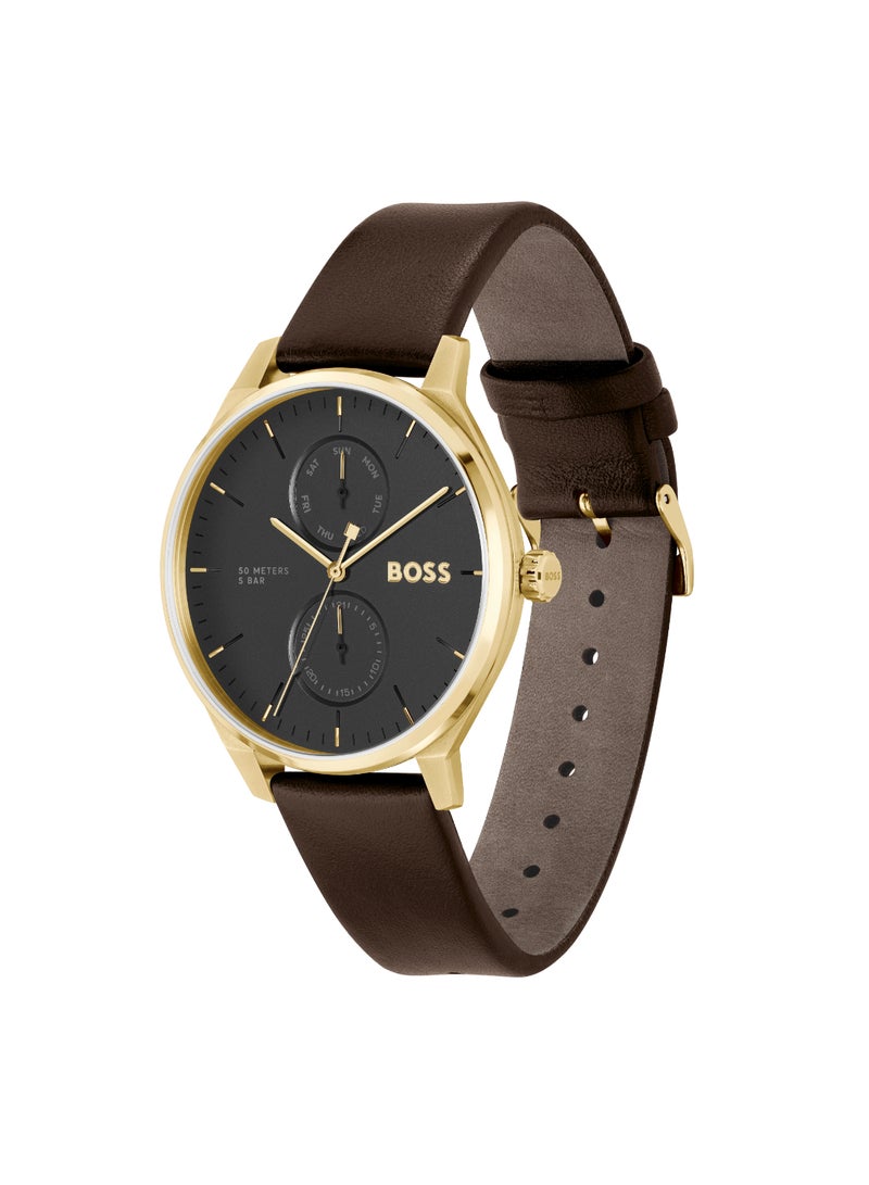 Watch Round Analog Men'S Black Case Watch - 1514214