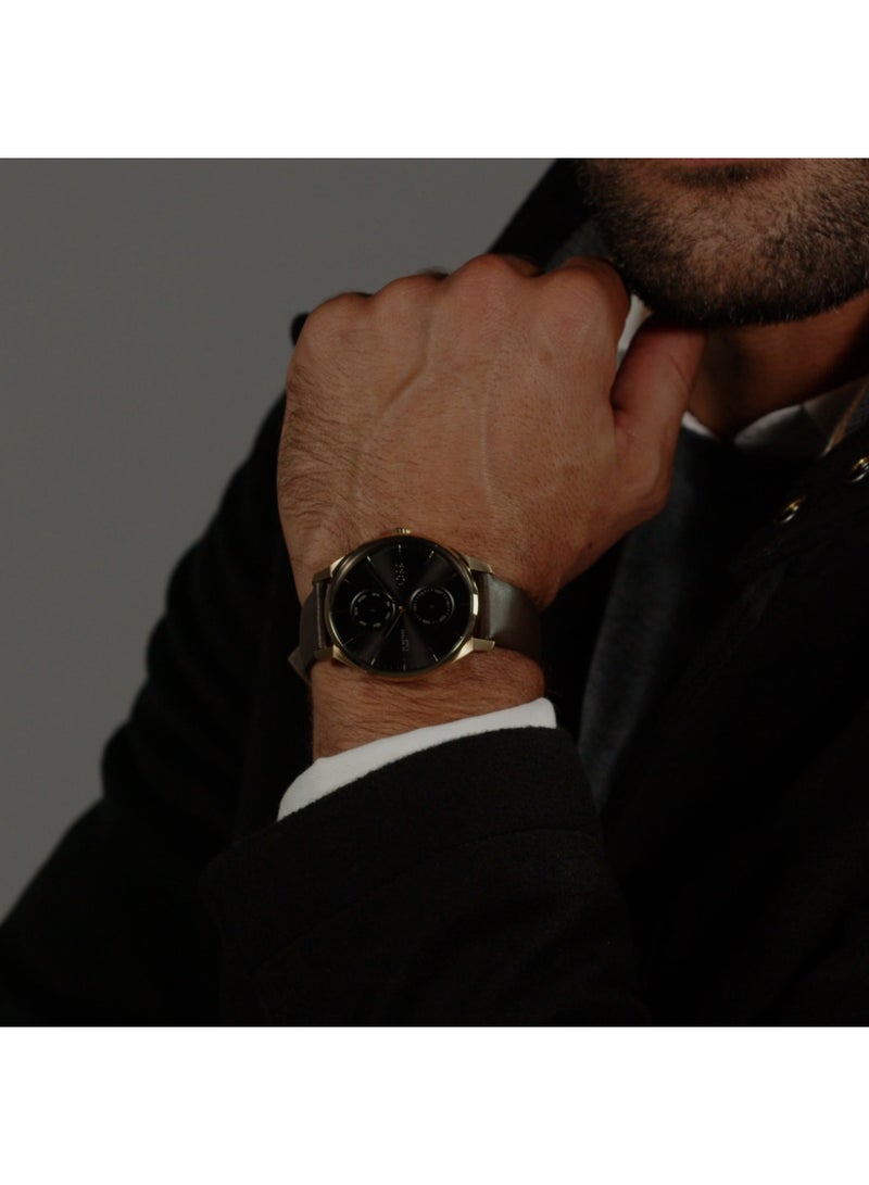 Watch Round Analog Men'S Black Case Watch - 1514214