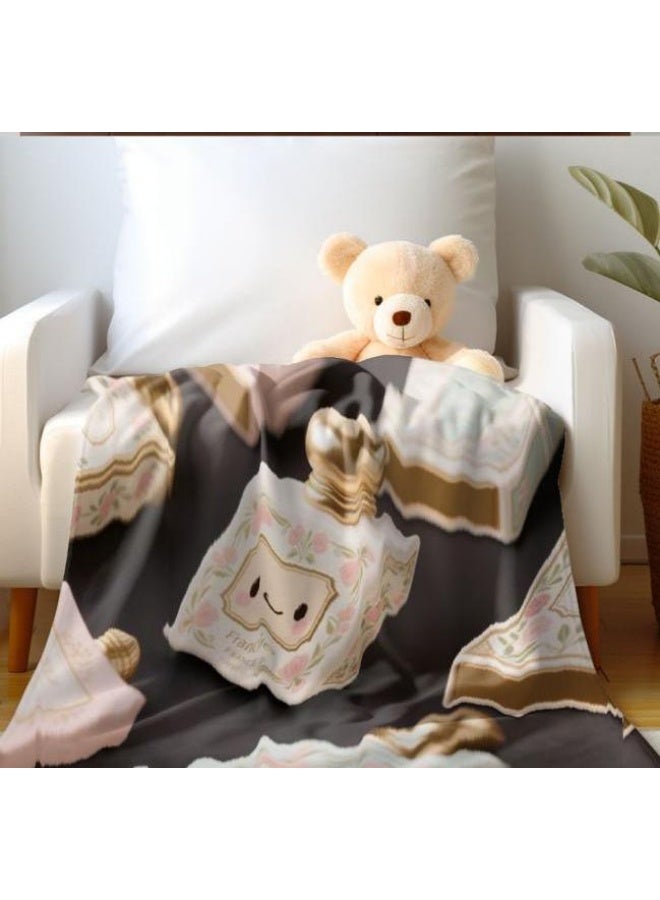 general Children's or student cartoon flannel thin blanket (warm and comfortable, suitable for sleep, games) 100cm*150cm - 714 - Image 1