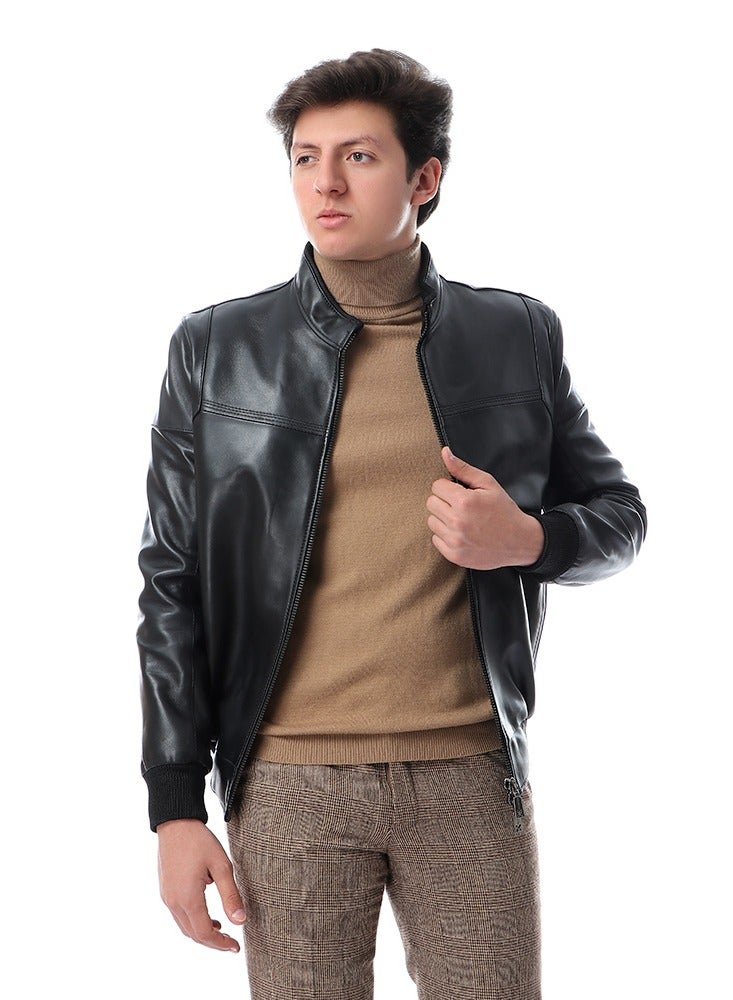Genuine Leather Fashion Winter Jacket - Image 1