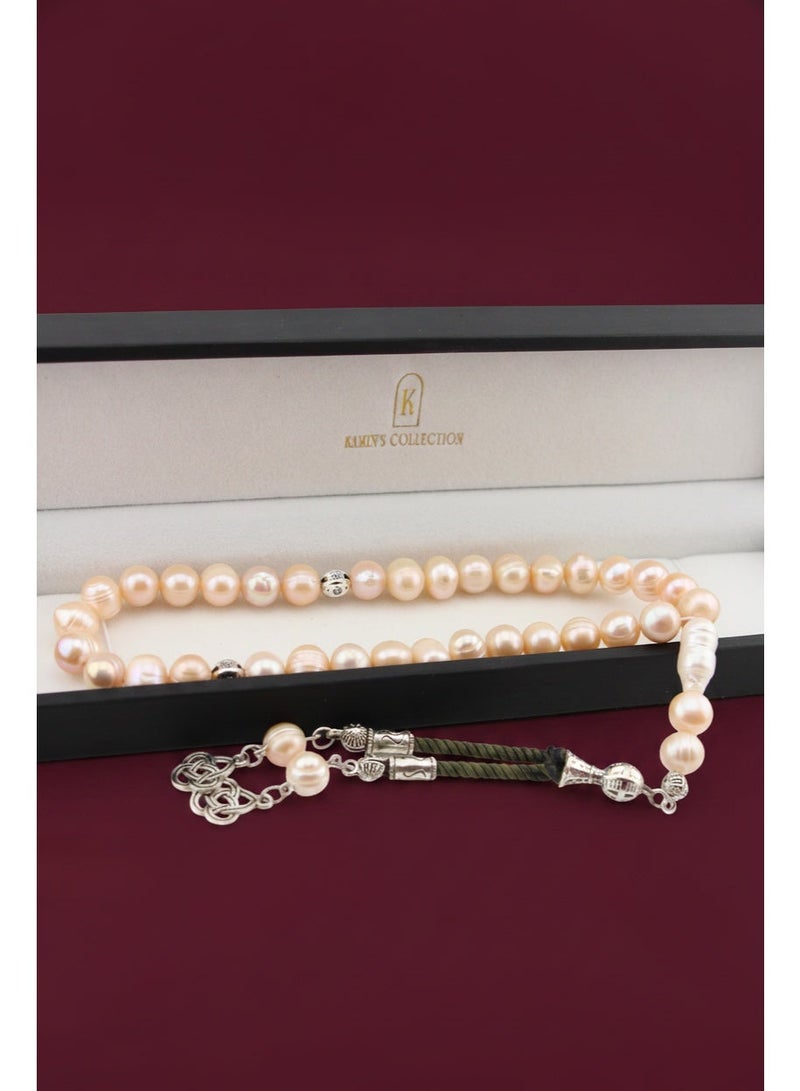 Kamins Collection Pink Pearl Tasbih/ Olive Tassel - Image 2