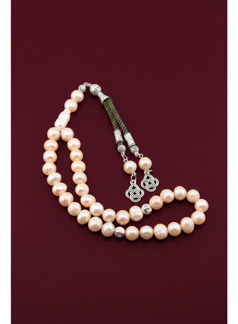 Kamins Collection Pink Pearl Tasbih/ Olive Tassel - Image 4