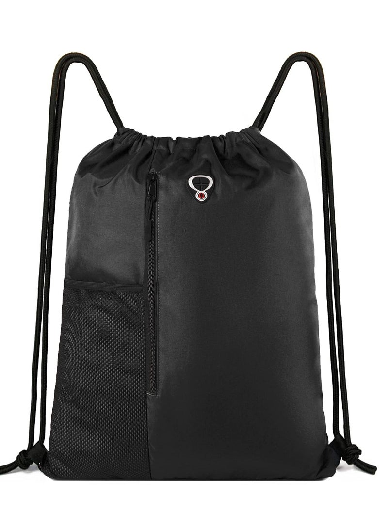 SYOSI Drawstring Sackpack Bag, Gymsack Bag with Pocket Gym Sports Bag Outdoor Exercise Running Swimming Backpack Unisex - Image 1