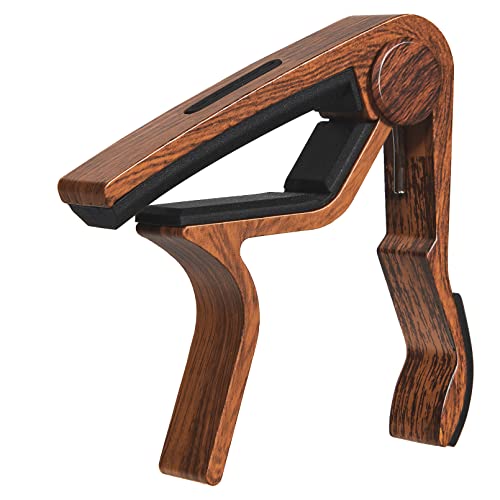 LALAOKS Capo Guitar Capo with Pick Holder for Acoustic and Electric Guitar, Ukelele, Bass, Banjo Rosewood - Image 1