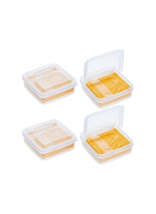Generic Mini Cheese Storage Containers, Food Container for Fridge Sliced Storage with Lids Refrigerator Fruit Vegetable Keep Fresh, 4 Pcs  - Image 1