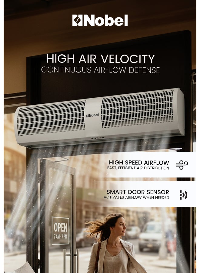 Nobel Air Curtain, Durable Motor, Remote Control, 2 Speeds, Quiet Turbo Fan, Door Sensor, Power Indicator Light NAC925 White 255 W NAC925 White - Image 4