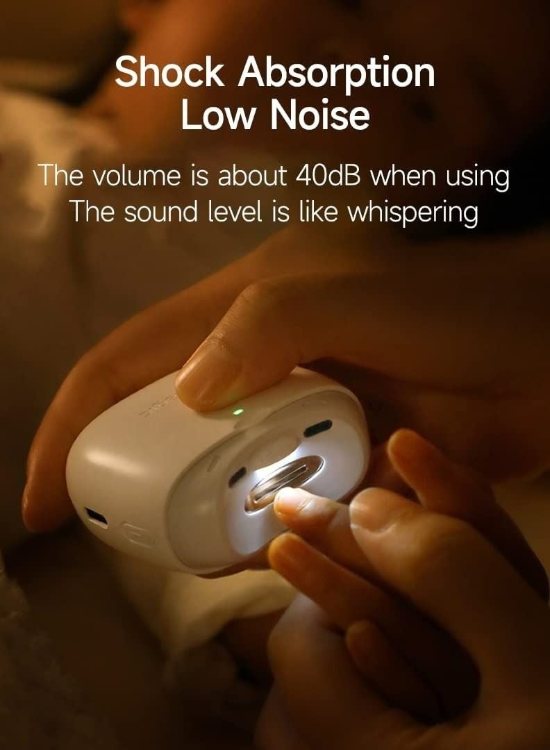 Seemagic Electric Automatic Nail Clipper with Light 2 Speeds Fingernail Cutter and File 2 in 1 Design Nail Scraps Storage USB Rechargeable Safety Fingernail Trimmer for Baby Kids Seniors - Image 3