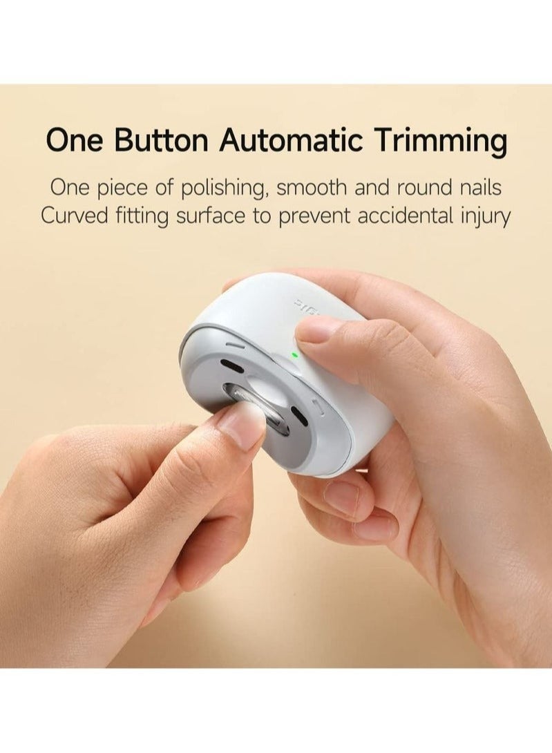 Seemagic Electric Automatic Nail Clipper with Light 2 Speeds Fingernail Cutter and File 2 in 1 Design Nail Scraps Storage USB Rechargeable Safety Fingernail Trimmer for Baby Kids Seniors - Image 2