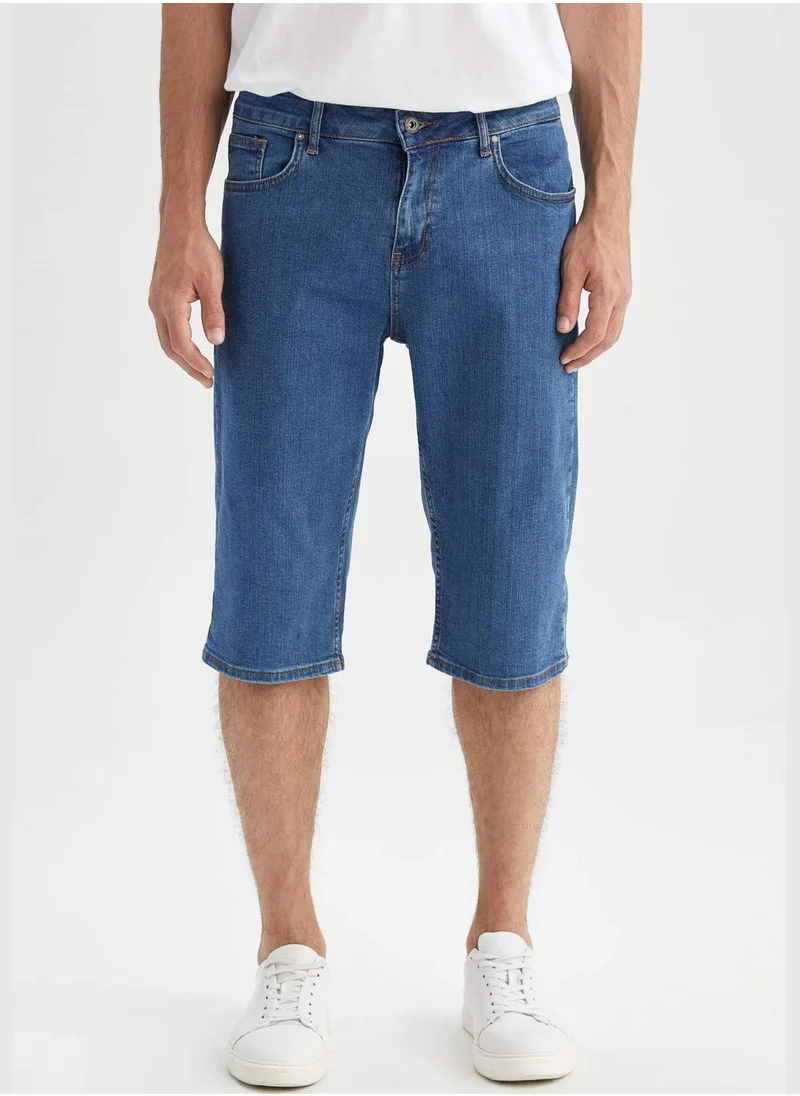 ديفاكتو Man Regular Fit Denim Bermuda