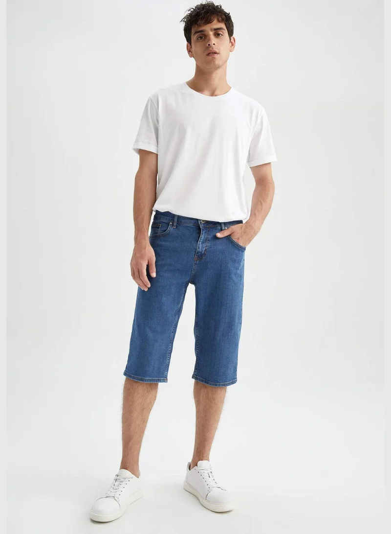 ديفاكتو Man Regular Fit Denim Bermuda
