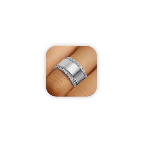 CARITATE 2 Pack Stacking Rings for Oura Ring Gen 4/Gen 3, Cubic Zirconia Oura Ring Stack, Thin Silver Oura Stacking Ring for Women, Smart Rings Accessories - Image 1