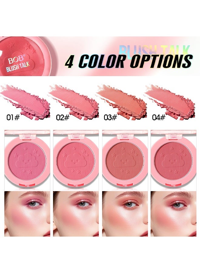 BOB Long-lasting Colorful Blush for Natural Nude Makeup Soft Fog Matte Powder-Free Blush Palette #03 - Image 5